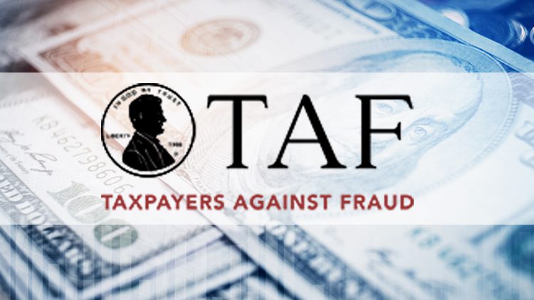 A picture of money and the taxpayers against fraud logo.