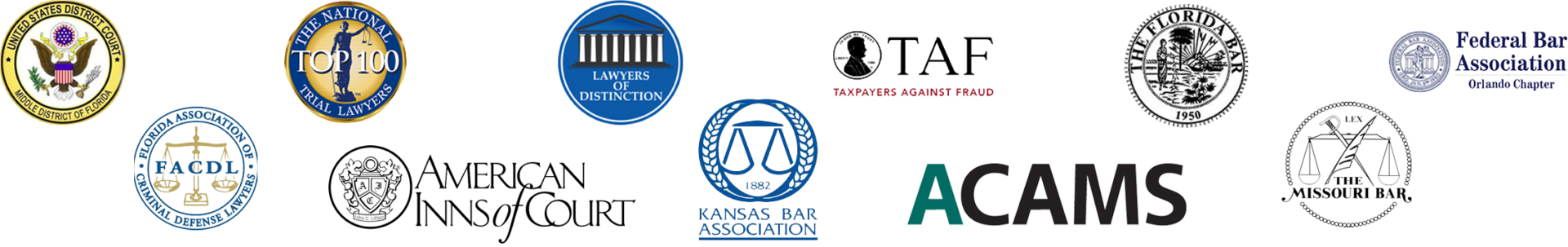 A series of logos for law firms and associations.