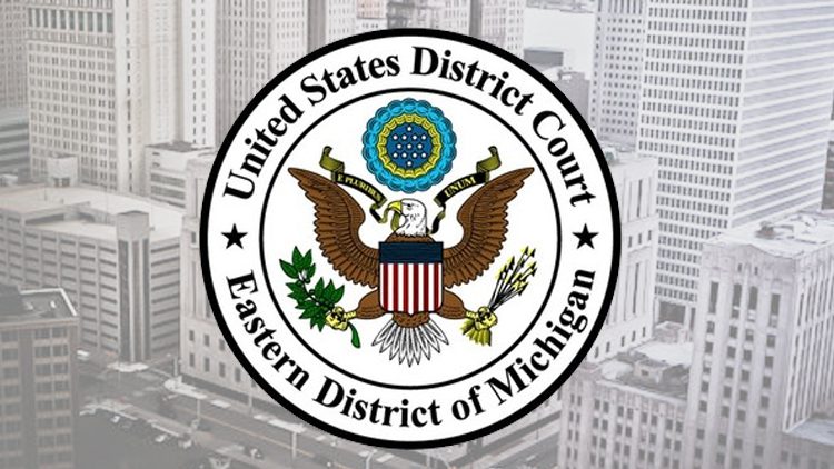 A seal of the united states district court for eastern district of michigan.