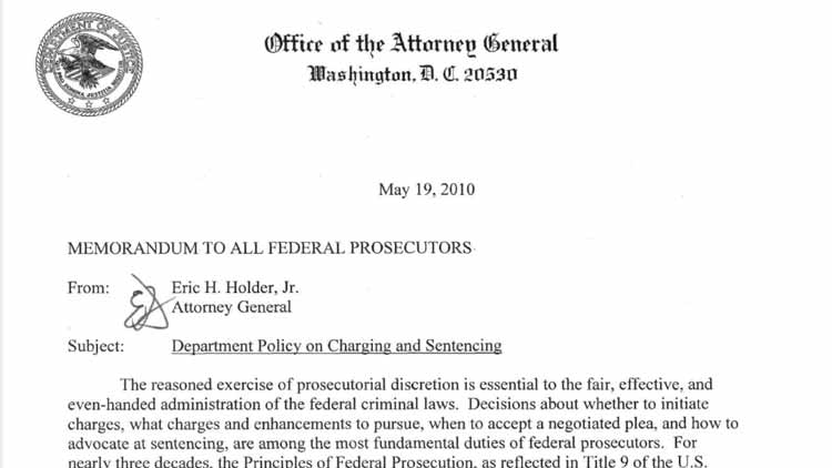 A letter from the attorney general to all prosecutors.